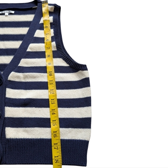 Reformation Zola Sweater Vest Womens Large Nautical Coastal Y2K Striped Cotton - Picture 11 of 13